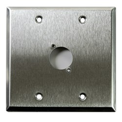 Whirlwind Wall Plate - 2 Gang Stainless Steel Punched for 1 Whirlwind/Switchcraft D3F